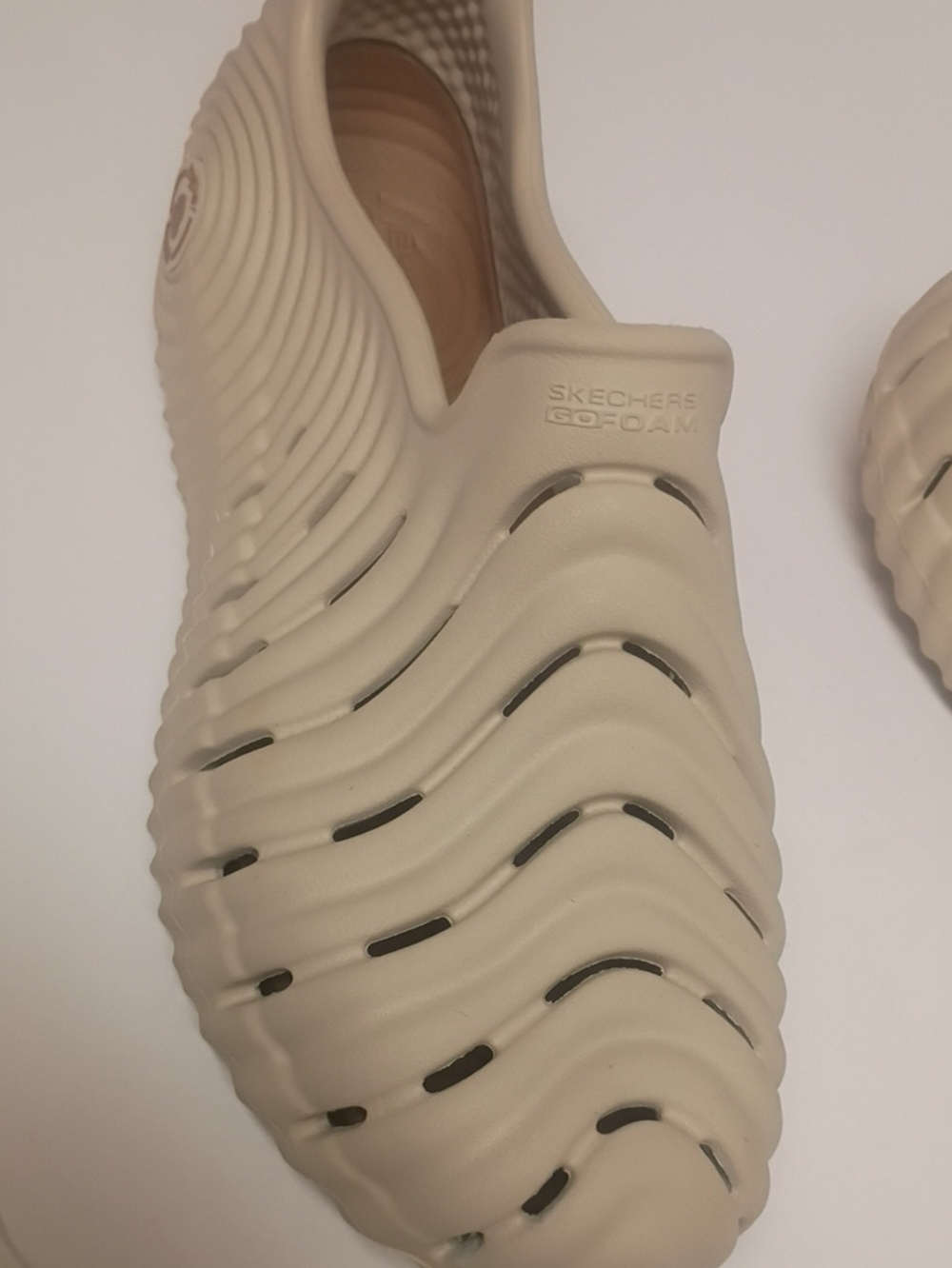 Skechers GOfoam Slip-On Clog in Light Beige Women's Size 12 Men's Size 10
